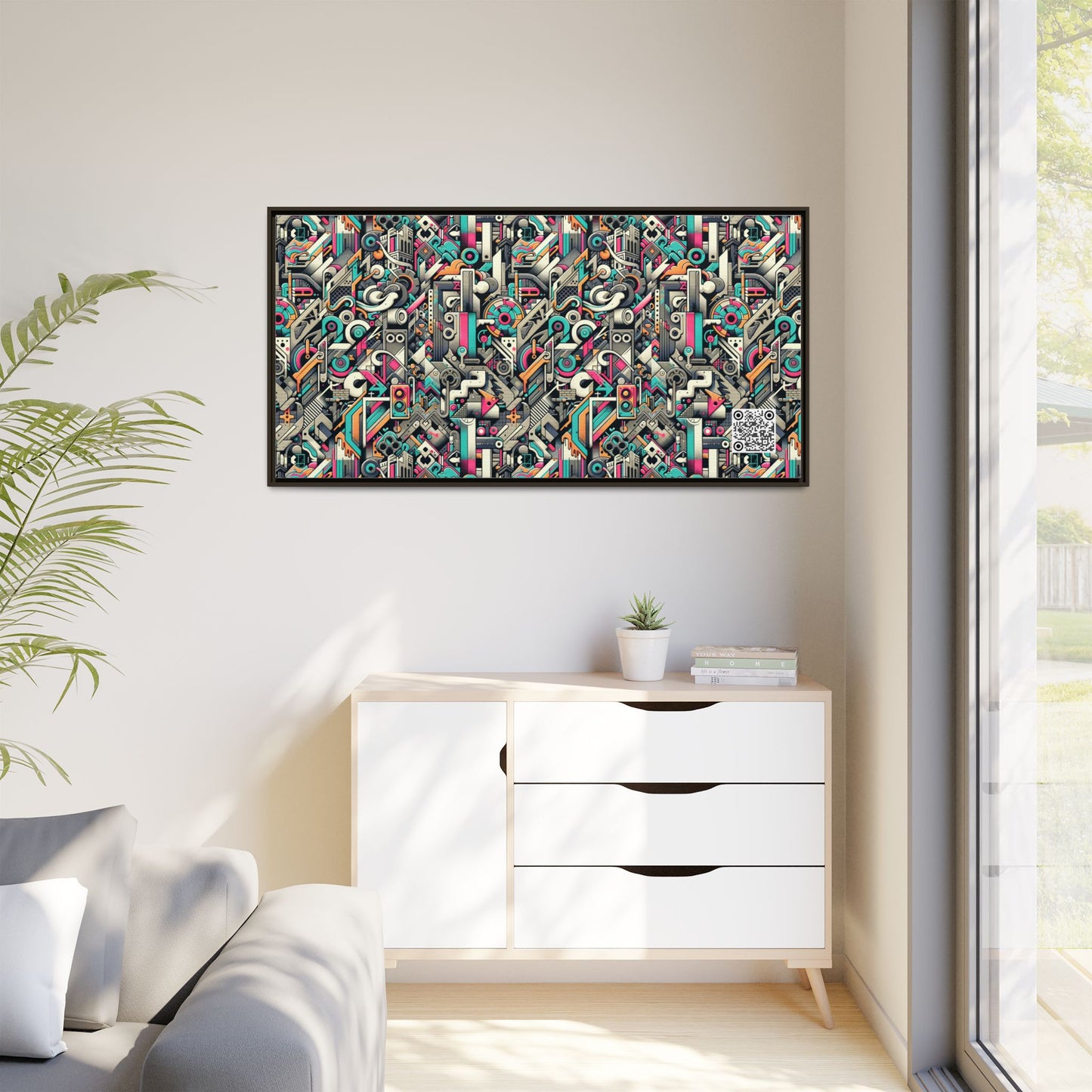 Digital Street Art Urban Street Style Matte Canvas, Framed (multi-color) - 8404 Design-74 B