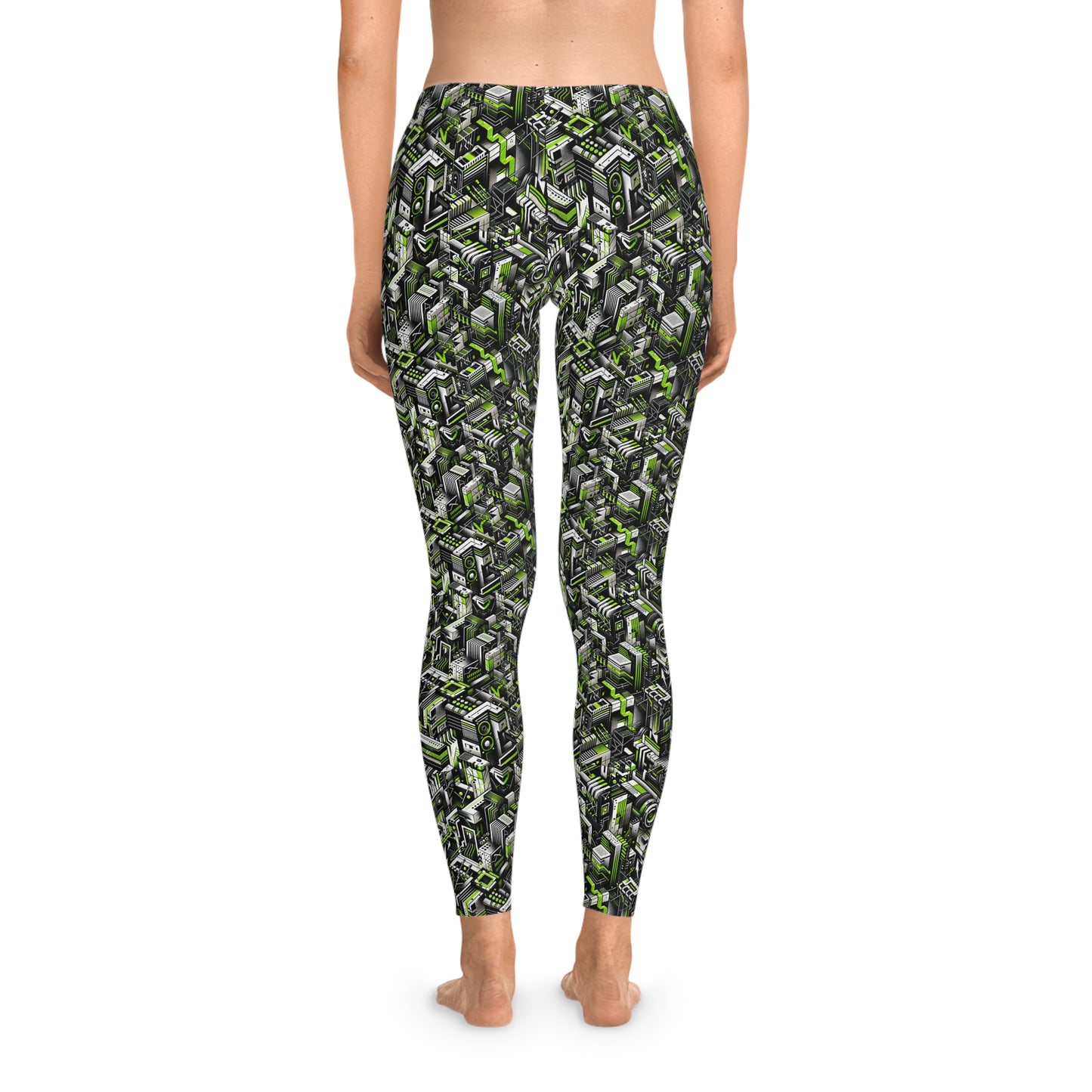 Graffiti Tech Fusion Bold Streetwear Fusion Stretch Leggings - 8404 Design-53
