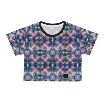 Iridescent Tech Fusion Tech-Forward Streetwear Crop Tee - 8404 Design-61