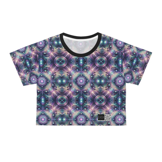Iridescent Tech Fusion Tech-Forward Streetwear Crop Tee - 8404 Design-61
