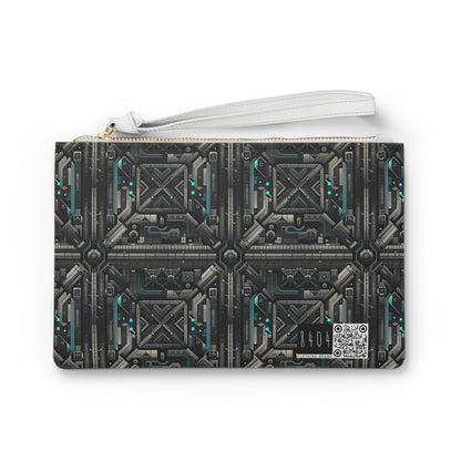 Tech Noir Futuristic Tech Aesthetic with a Dark Twist Clutch Bag - 8404 Design-59