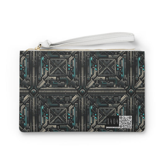 Tech Noir Futuristic Tech Aesthetic with a Dark Twist Clutch Bag - 8404 Design-59