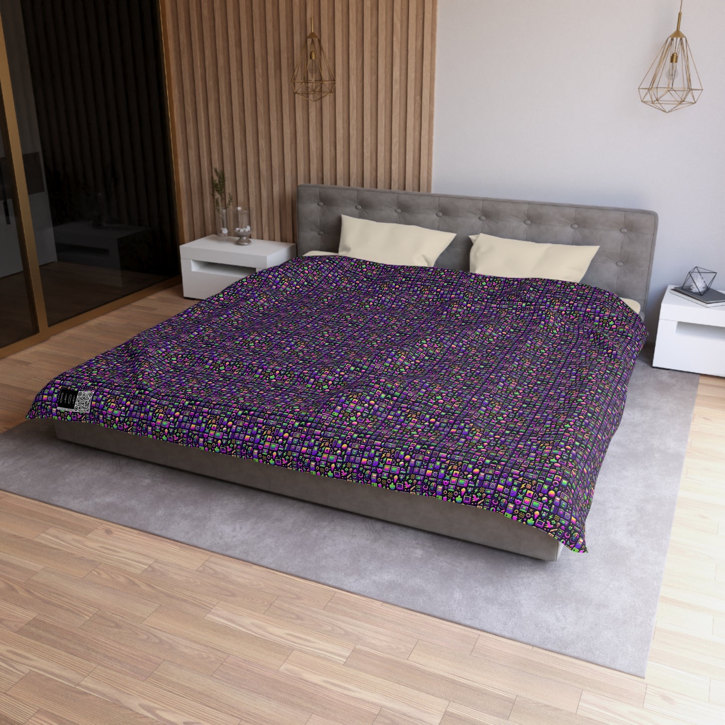 Digital Nostalgia Remix Modern Vintage Fusion Microfiber Duvet Cover - 8404 Design-49