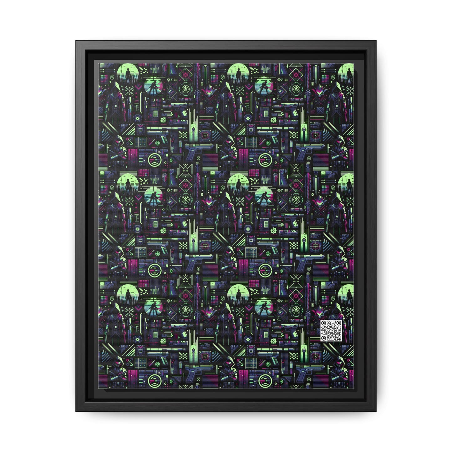 Tech Noir Futuristic Cyberpunk Matte Canvas, Framed (multi-Color) - 8404 Design-63 A