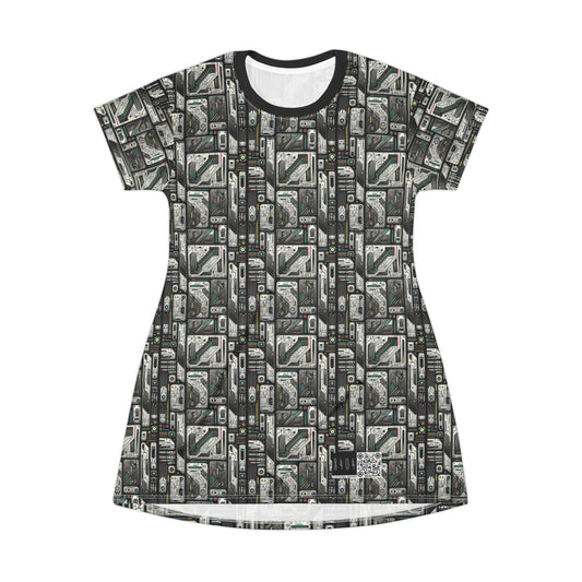 Tech Utility Gear Tech-Forward Minimalism T-Shirt Dress - 8404 Design-45