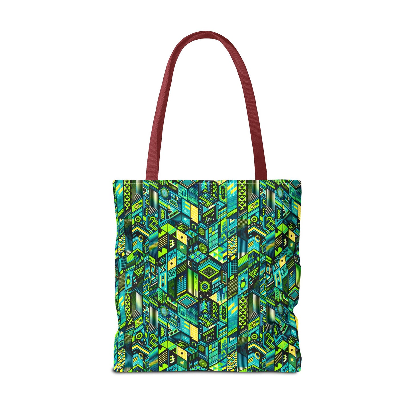 Tech-Infused Neon Tech-Forward Streetwear Tote Bag - 8404 Design-61