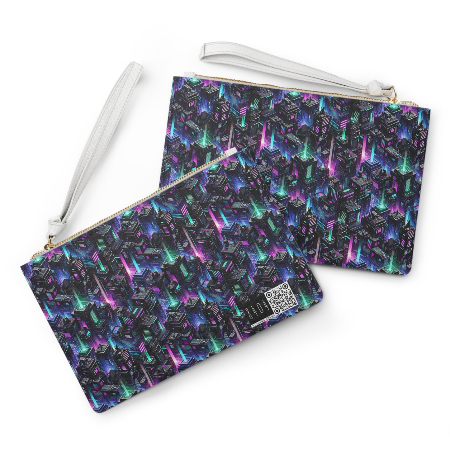 Tech Noir Graphics Futuristic Tech Aesthetics Clutch Bag - 8404 Design-55