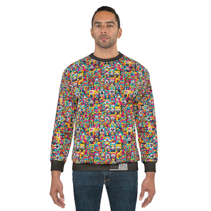 Neon Pop Playful Pop Culture Mashup Sweatshirt - 8404 Design-60