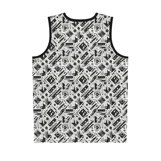Tech Minimalism Minimalist Tech Basketball Jersey - 8404 Design-72