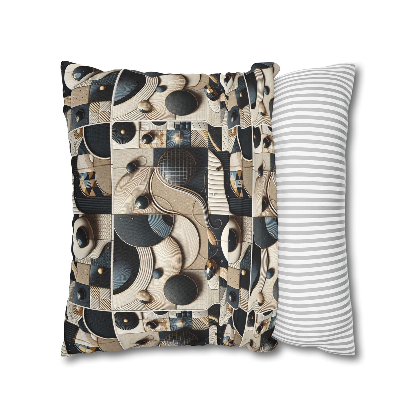 Tech-forward Luxe Streetwear Tech Luxe Fusion Spun Polyester Square Pillowcase - 8404 Design-71