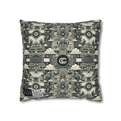 Cyber Garden Party Tech Garden Extravaganza Spun Polyester Square Pillowcase - 8404 Design-54