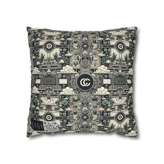 Cyber Garden Party Tech Garden Extravaganza Spun Polyester Square Pillowcase - 8404 Design-54