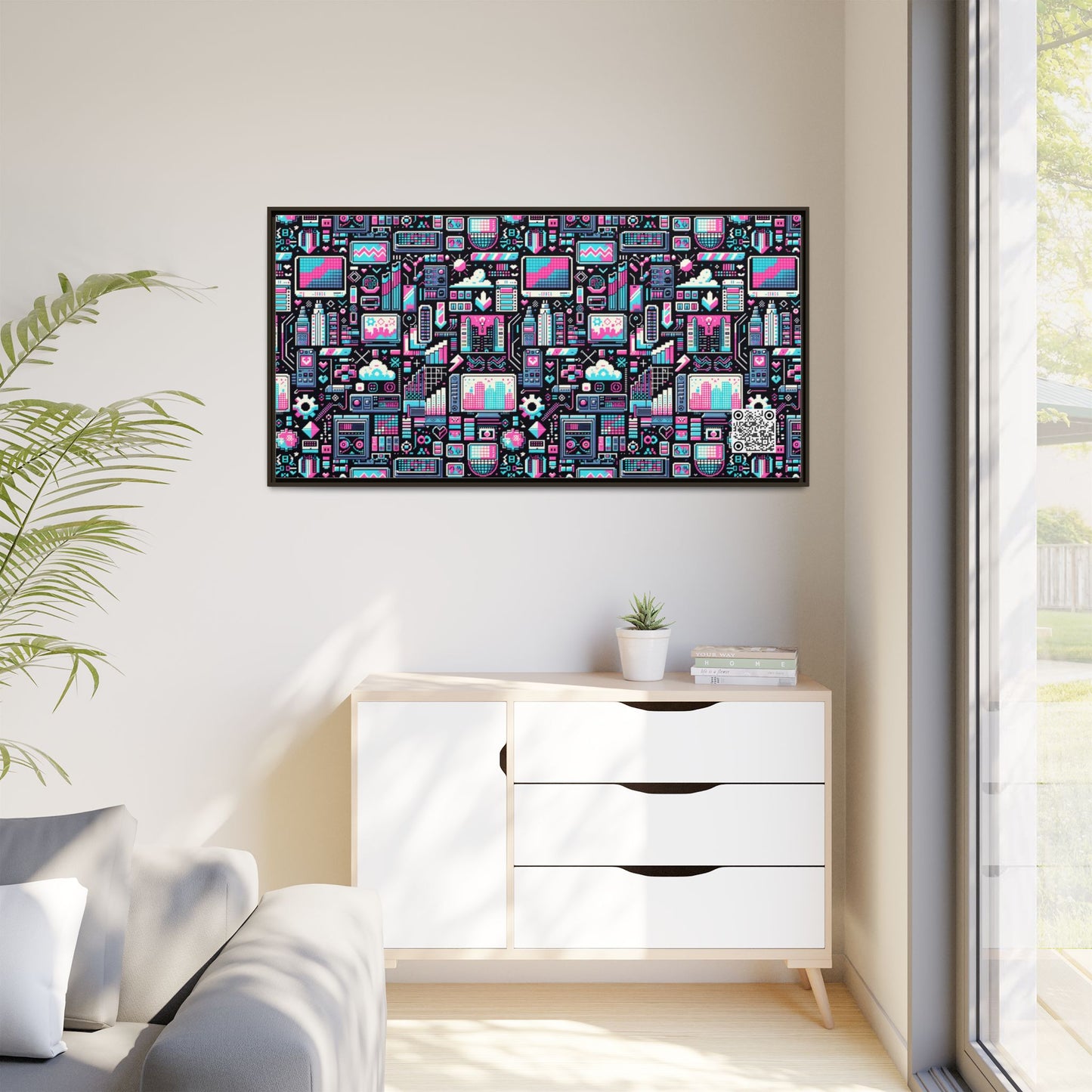 Digital Rebellion Youthful Streetwear with a Rebellious Digital Twist Matte Canvas, Framed (multi-color) - 8404 Design-71 B