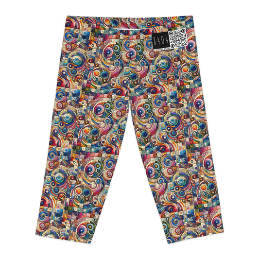 Digital Artistic Expression Artistic Streetwear Women's Capri Leggings - 8404 Design-49