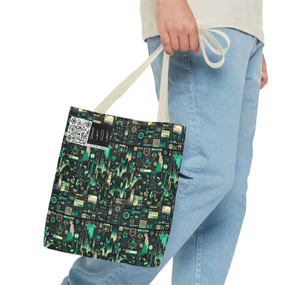 Digital Dystopia Tech Noir Tote Bag - 8404 Design-63