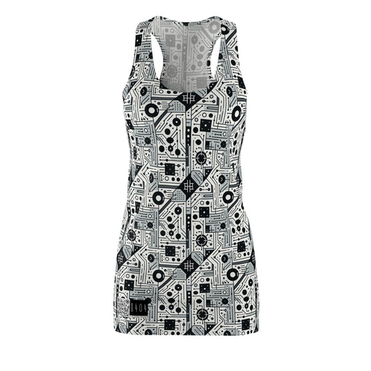 Digital Minimalism Minimalist Tech Women's Cut & Sew Racerback Dress - 8404 Design-48