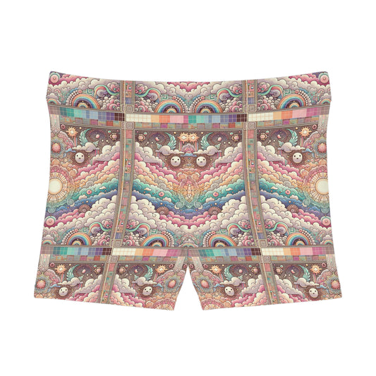 Digital Dreamland Whimsical and Nostalgic Streetwear With a Digital Twist Women's Shorts - 8404 Design-56