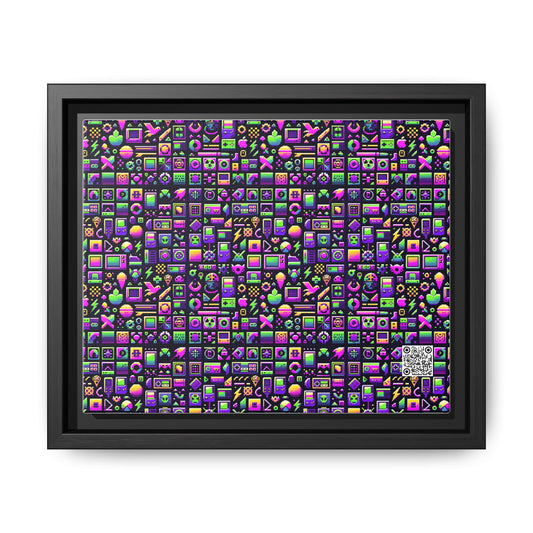 Digital Nostalgia Remix Modern Vintage Fusion Matte Canvas, Framed (multi-Color) - 8404 Design-49 B