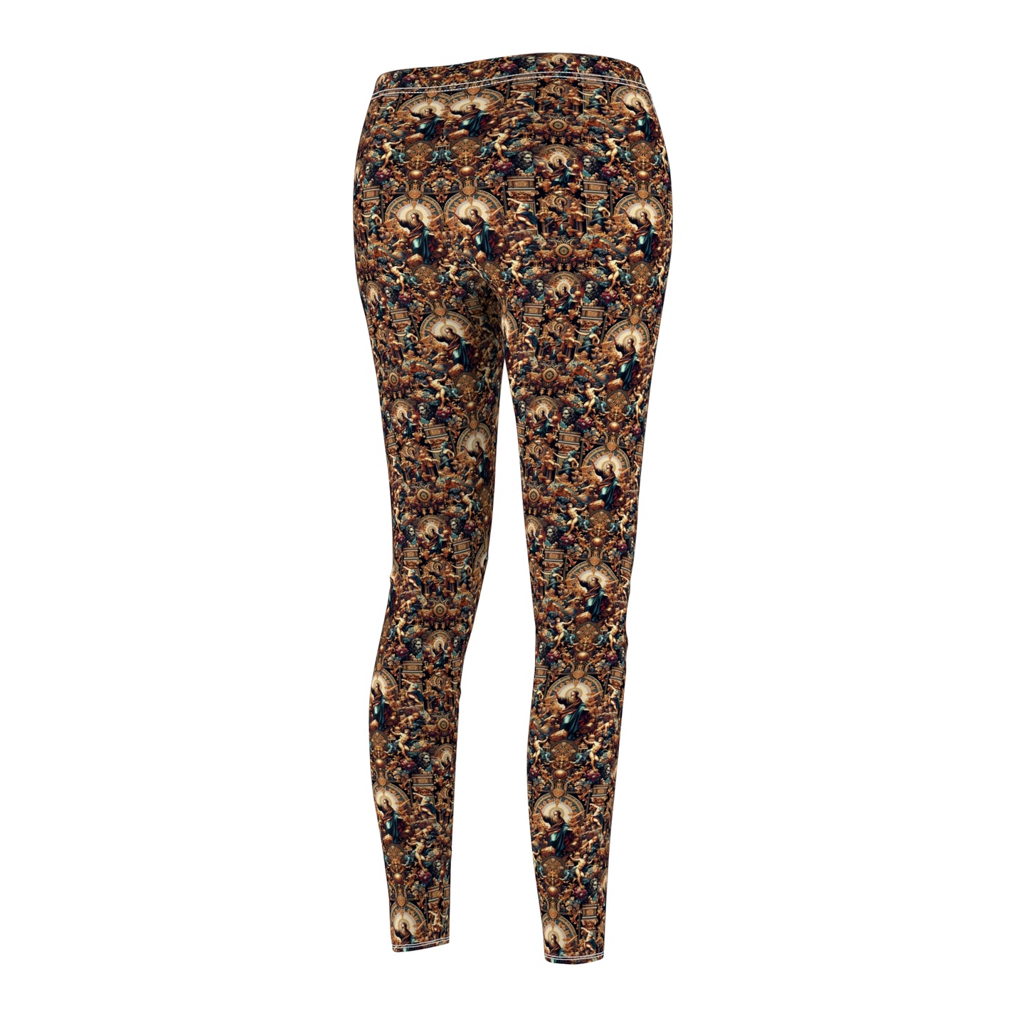 Digital Renaissance Luxurious Streetwear Inspired By Classical Art With a Modern Twist Women's Cut & Sew Casual Leggings - 8404 Design-64