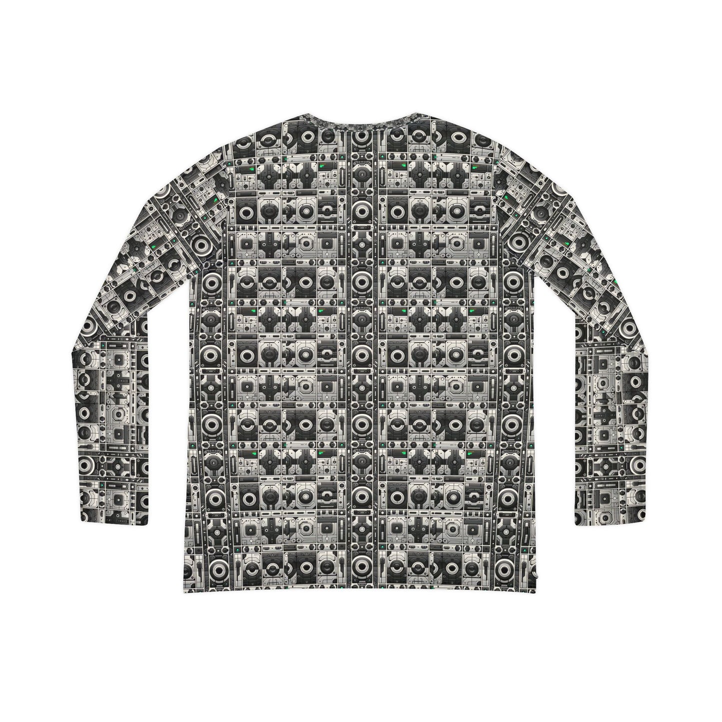 Tech Utility Aesthetics Tech-Forward Minimalism Women's Long Sleeve V-Neck Shirt - 8404 Design-60
