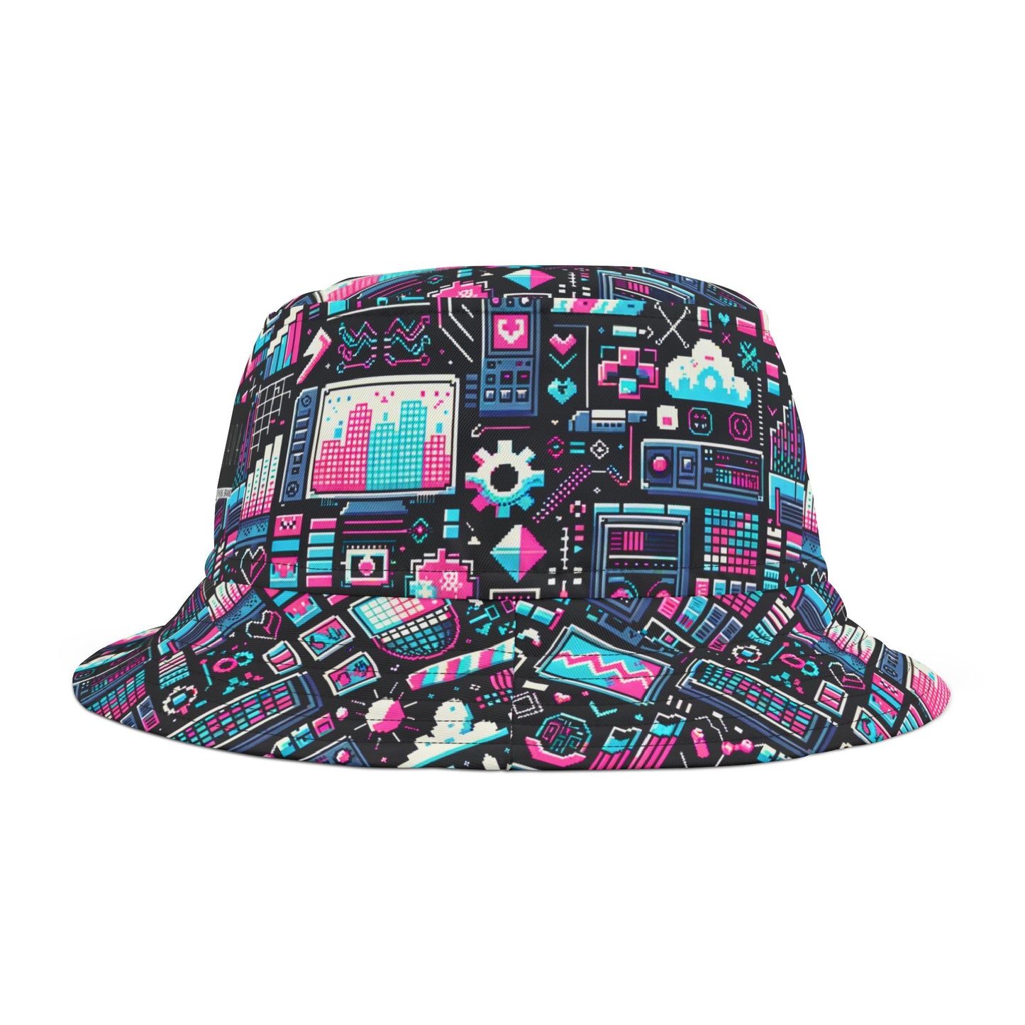 Digital Rebellion Youthful Streetwear with a Rebellious Digital Twist Bucket Hat - 8404 Design-71