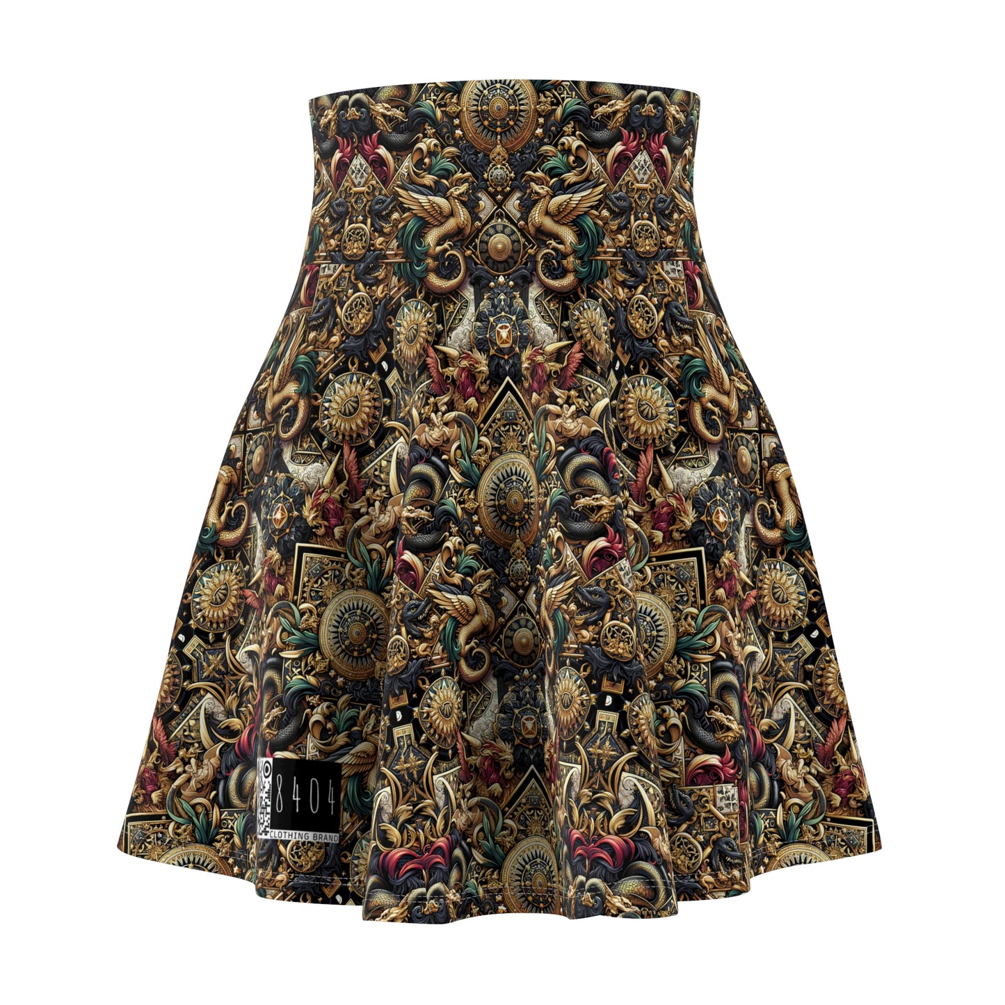 Digital Renaissance Luxurious Streetwear Inspired By Classical Art With a Modern Twist Women's Skater Skirt - 8404 Design-76