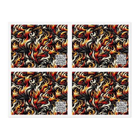 Fire & Flames Bold Streetwear Statement Sticker Sheets - 8404 Design-55