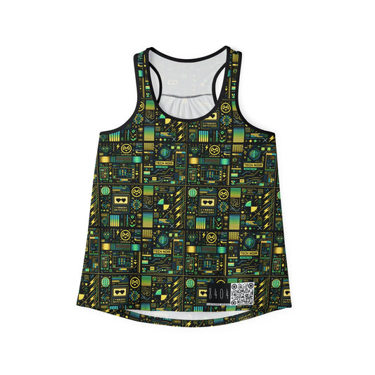 Digital Dystopia Tech Noir Women's Tank Top - 8404 Design-57