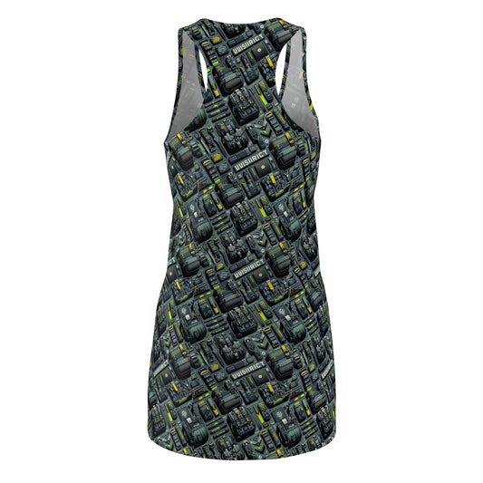 Tech Utility Streetwear Futuristic Tech-Forward Women's Cut & Sew Racerback Dress - 8404 Design-47