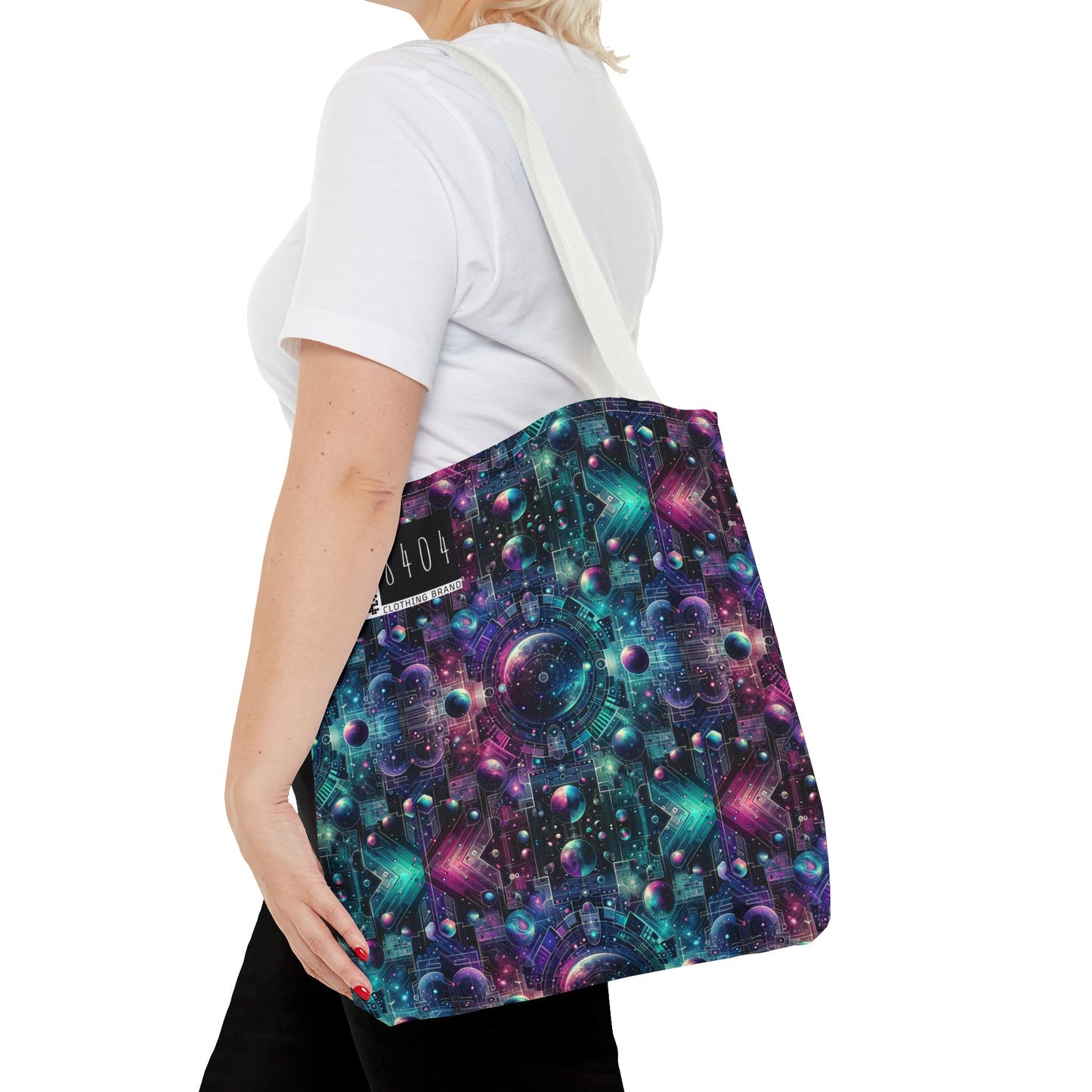 Galactic Hues Tech-Forward Cosmic Fusion Tote Bag - 8404 Design-59