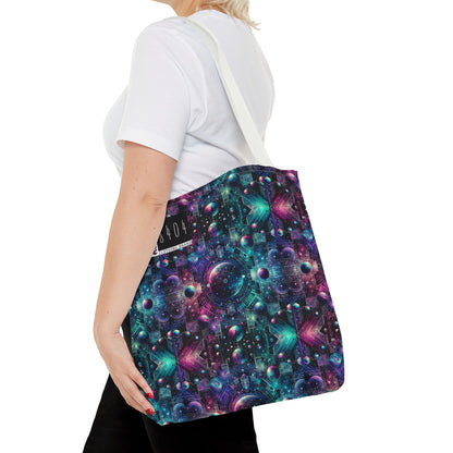 Galactic Hues Tech-Forward Cosmic Fusion Tote Bag - 8404 Design-59