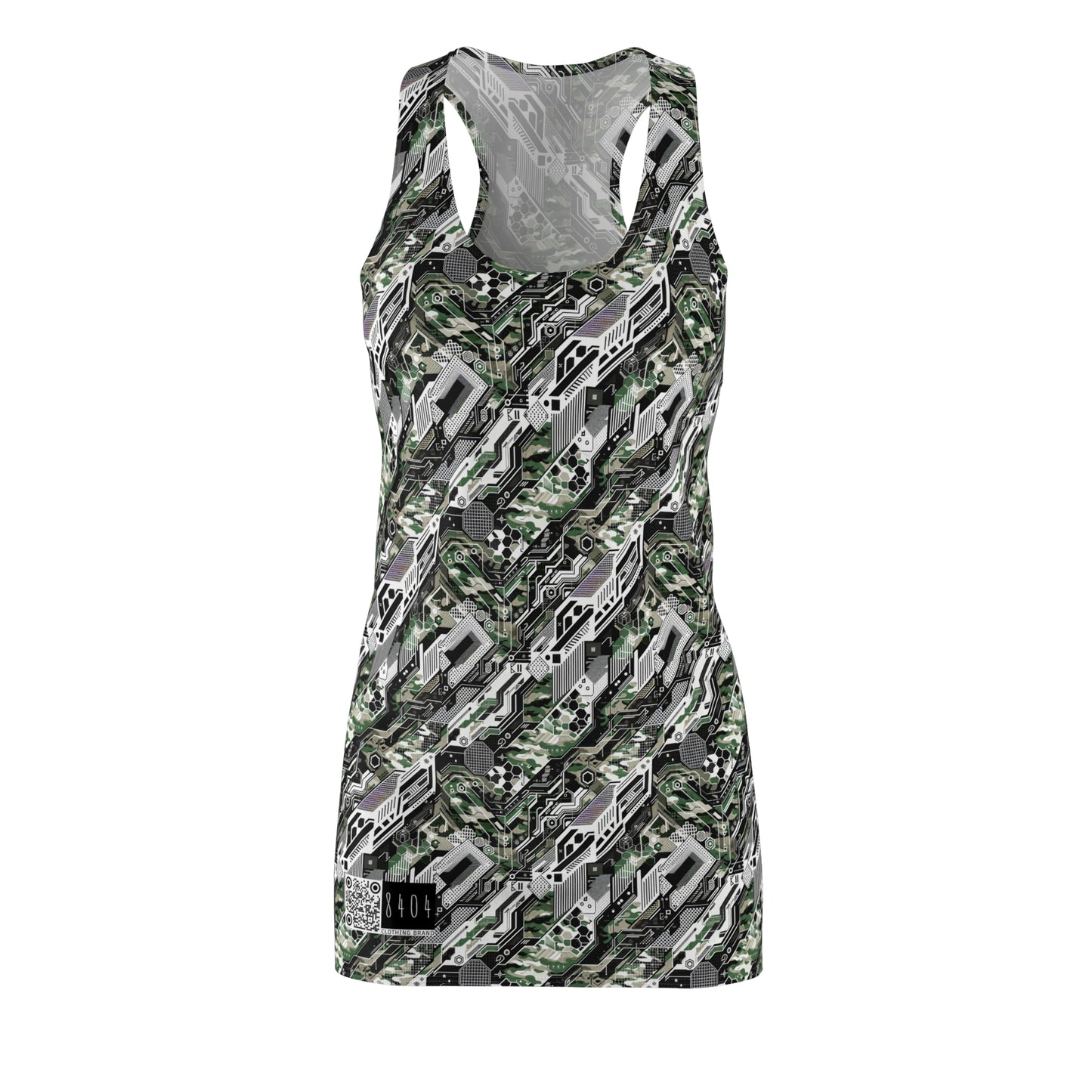 Tech Camo Fusion Tech-Forward Streetwear With a Futuristic Edge Women's Cut & Sew Racerback Dress - 8404 Design-46