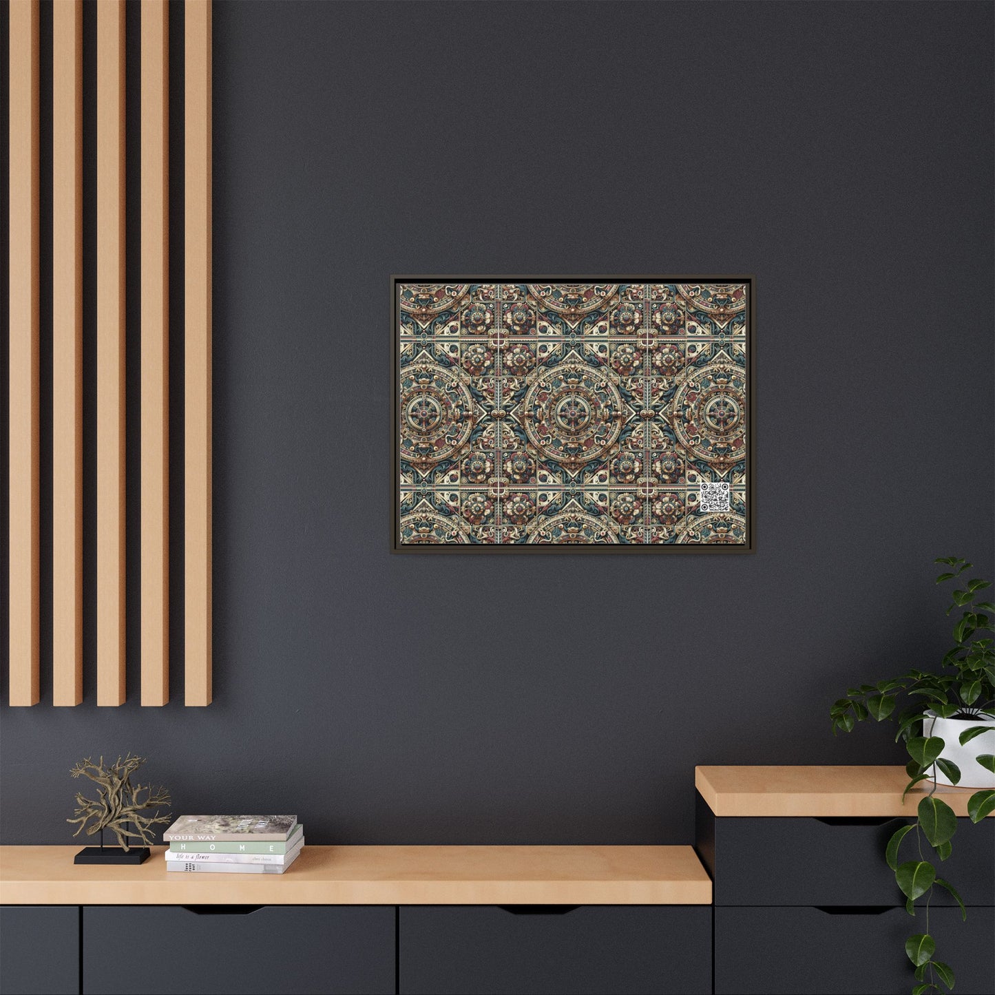 Urban Renaissance Historical Fusion With Street Edge Matte Canvas, Framed (multi-Color) - 8404 Design-57 A