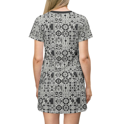 Digital Minimalism Minimalist Tech T-Shirt Dress - 8404 Design-55