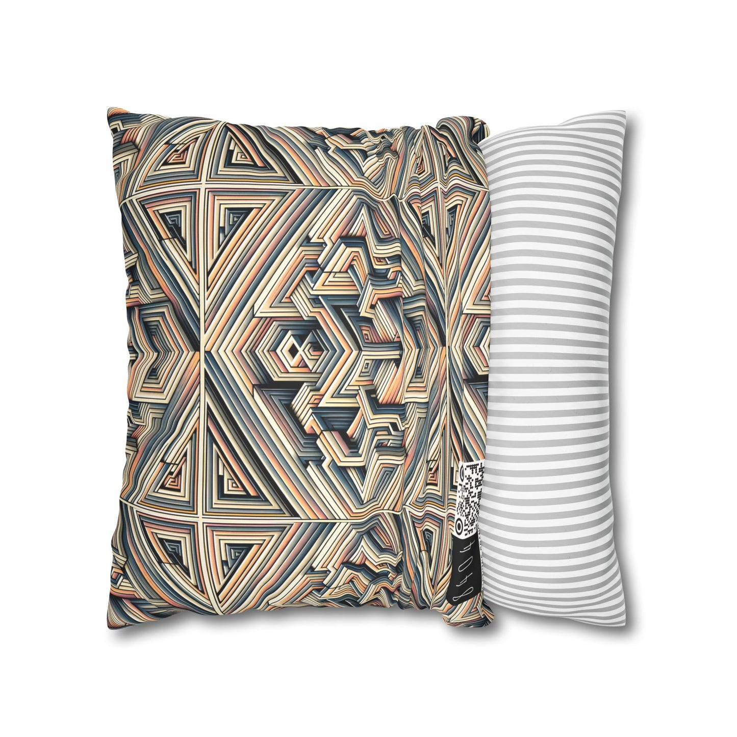 Tech Illusion Graphics Futuristic Artistry Faux Suede Square Pillowcase - 8404 Design-52