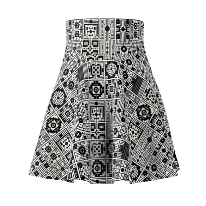 Digital Minimalism Minimalist Tech Women's Skater Skirt - 8404 Design-55