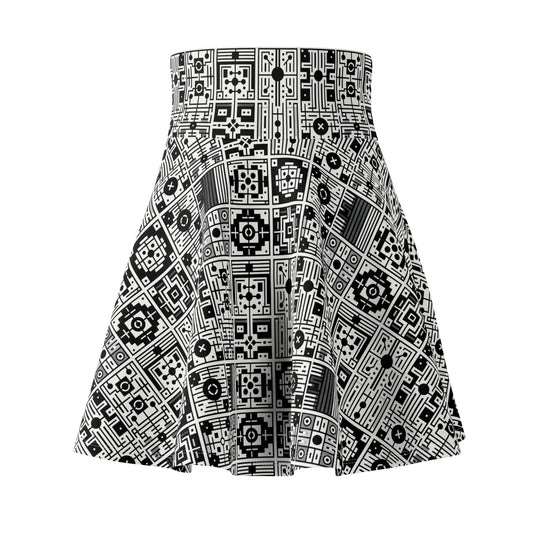 Digital Minimalism Minimalist Tech Women's Skater Skirt - 8404 Design-55