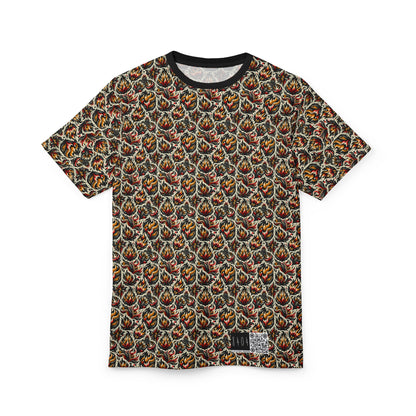 Fire & Flames Bold Streetwear Statement Unisex Cut & Sew Tee - 8404 Design-57