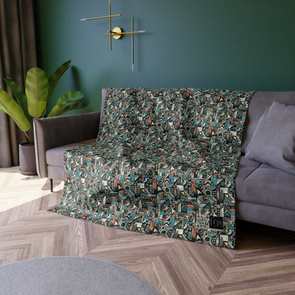Digital Street Art Urban Street Style Crushed Velvet Blanket - 8404 Design-81