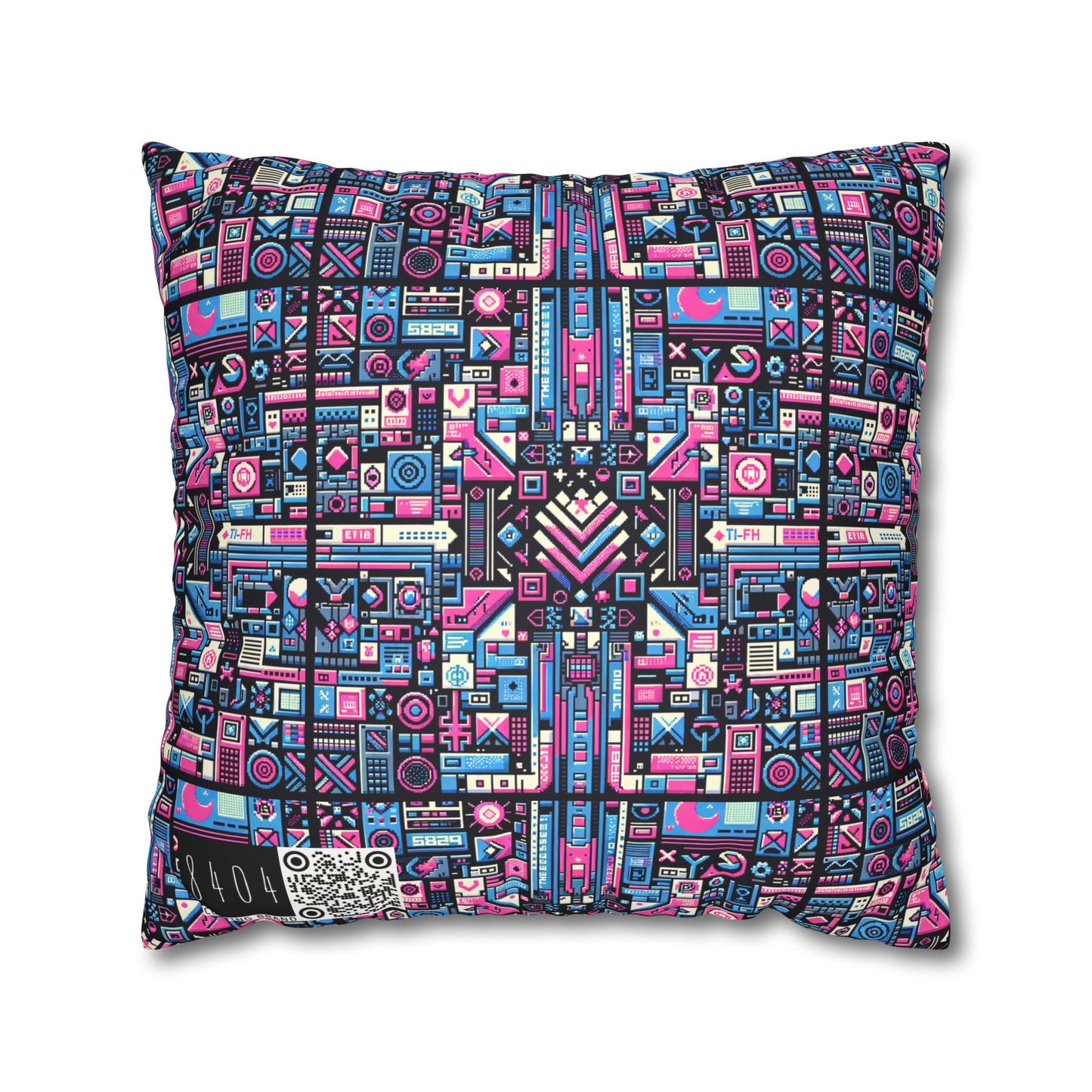 Digital Rebellion Youthful Streetwear with a Rebellious Digital Twist Faux Suede Square Pillowcase - 8404 Design-65