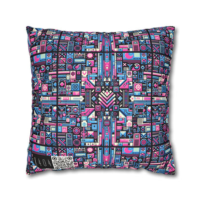 Digital Rebellion Youthful Streetwear with a Rebellious Digital Twist Faux Suede Square Pillowcase - 8404 Design-65