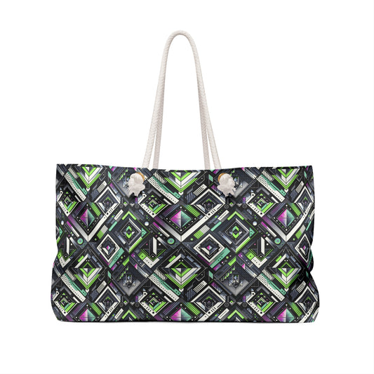 Retro Futurism Graphics Tech-Forward Streetwear Weekender Bag - 8404 Design-48