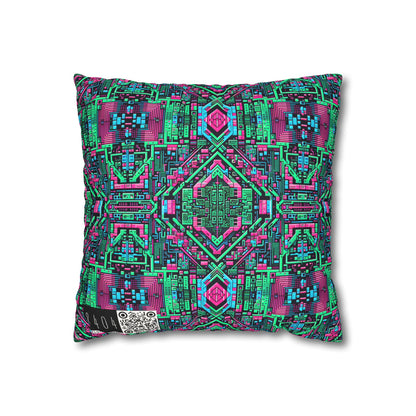 Digital Glitch Vibes Tech-Inspired Streetwear Faux Suede Square Pillowcase - 8404 Design-71