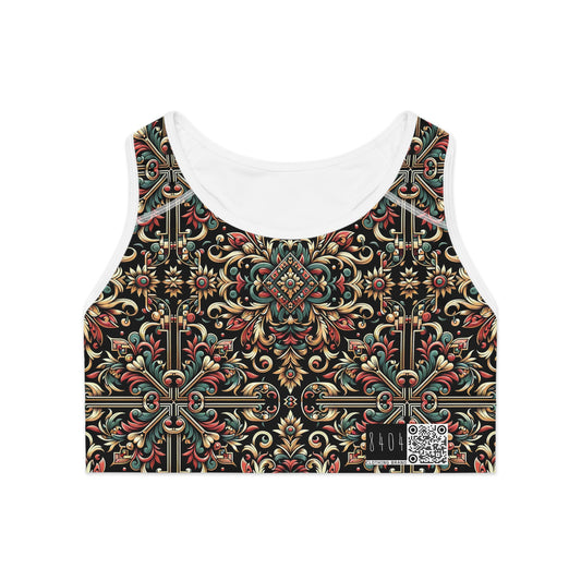 Streetwear Renaissance Artistic Clash of Old and New Sports Bra - 8404 Design-46