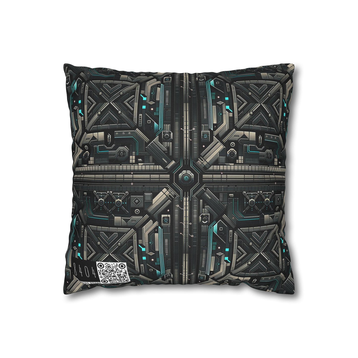 Tech Noir Futuristic Tech Aesthetic with a Dark Twist Spun Polyester Square Pillowcase - 8404 Design-59