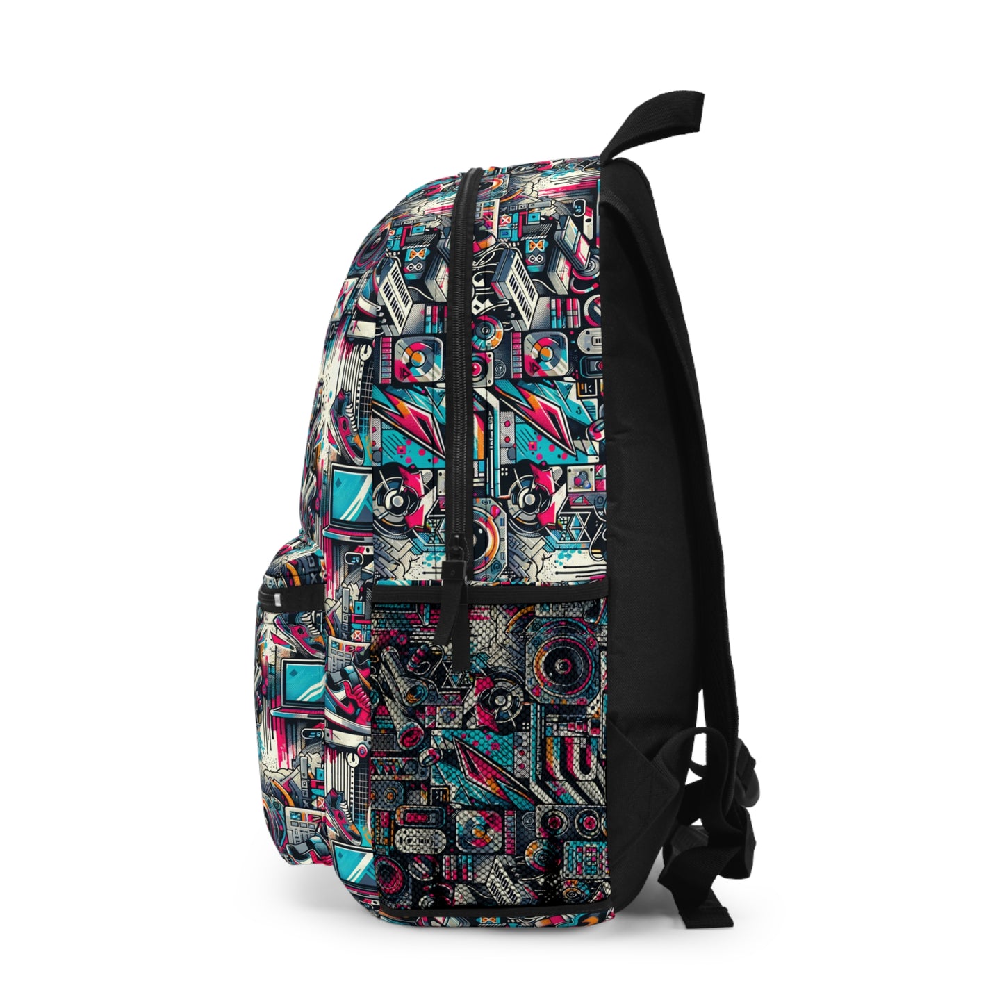 Urban Graffiti Fusion Eclectic Street Art Meets Modern Tech Culture Backpack - 8404 Design-50