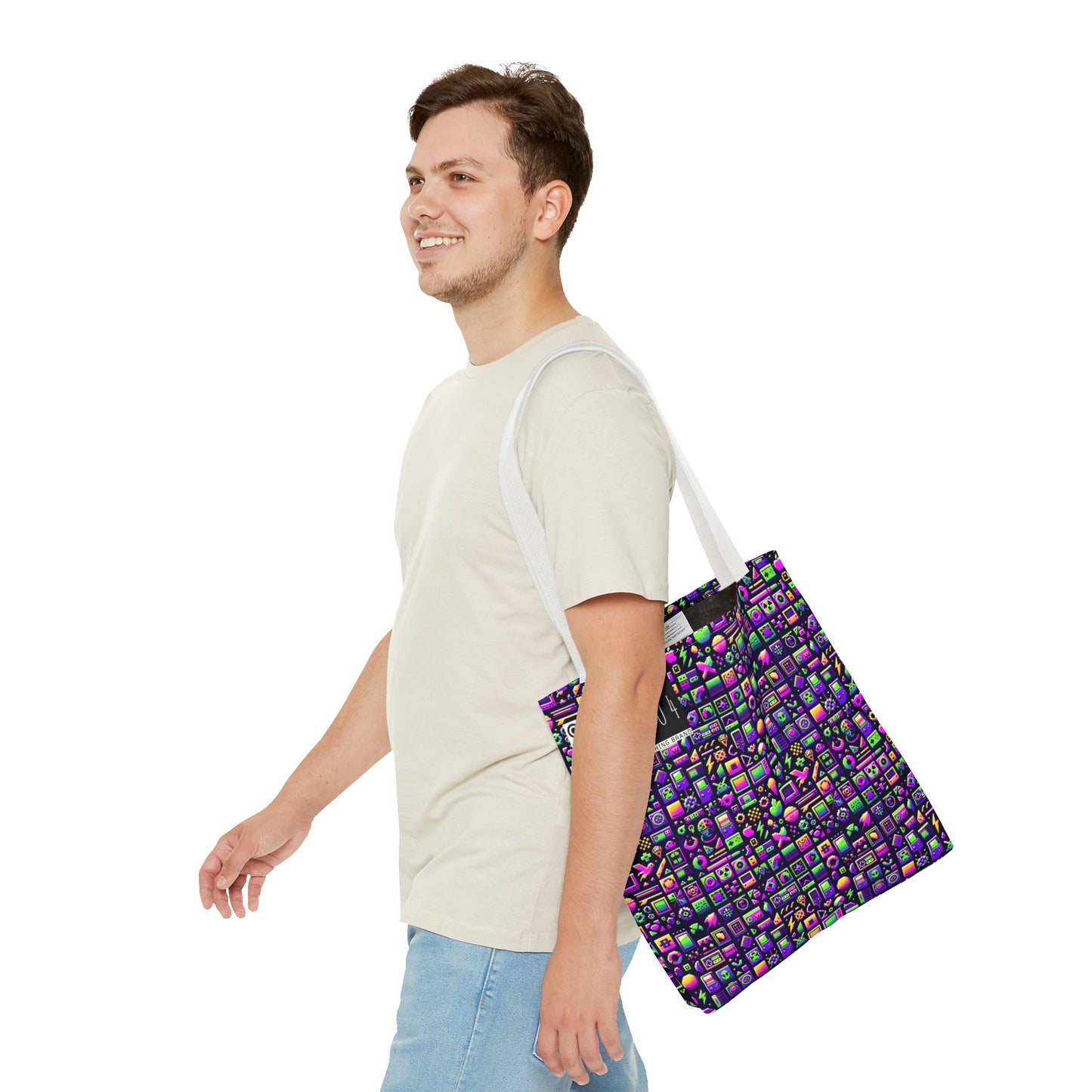 Digital Nostalgia Remix Modern Vintage Fusion Tote Bag - 8404 Design-49