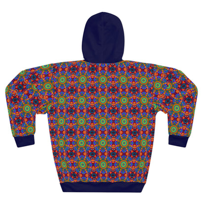 8404's Unisex Adult "flowers of Acid in Dark Blue" Fashion Pullover Hoodie