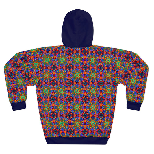 8404's Unisex Adult "flowers of Acid in Dark Blue" Fashion Pullover Hoodie