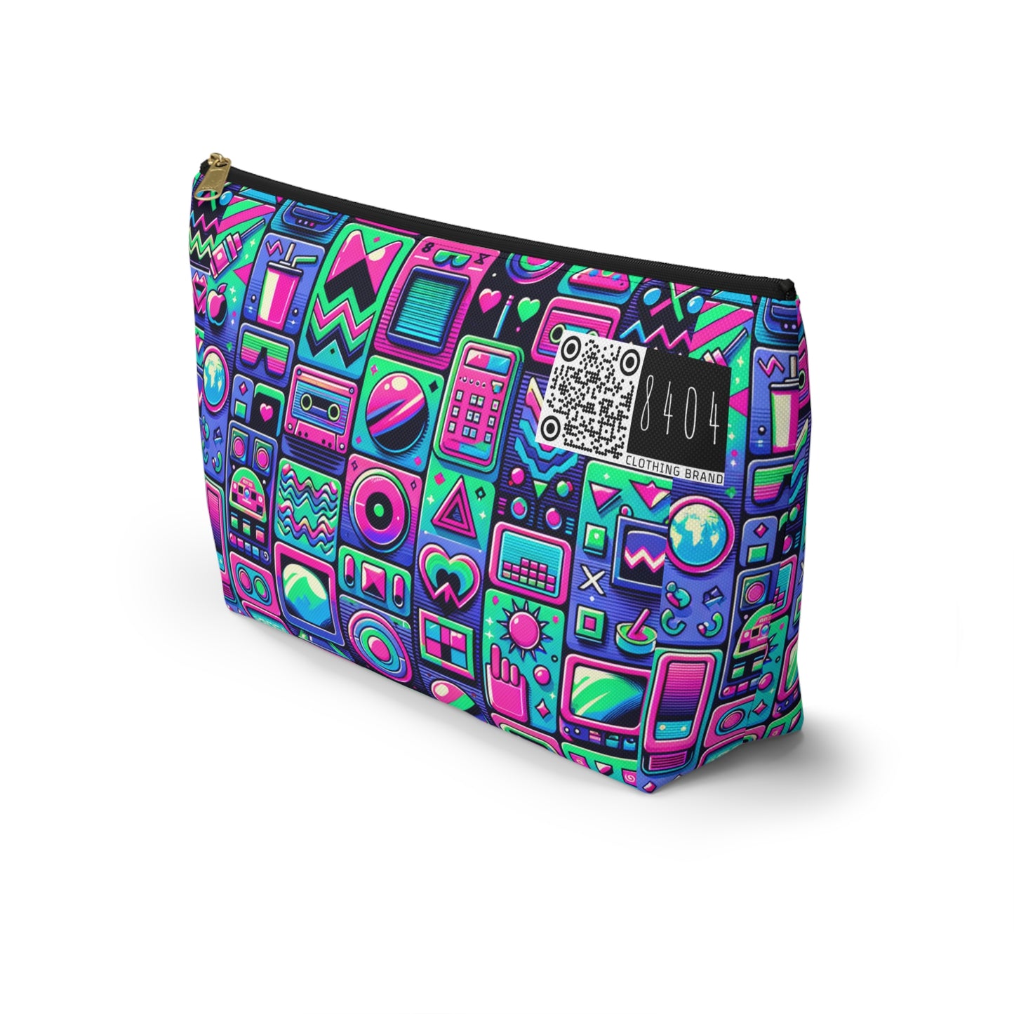Neon Retro Revival Retro Futurism Accessory Pouch W T-bottom - 8404 Design-60